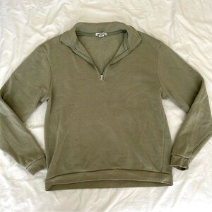 Green Fleece Quarter Zip Pullover Size Medium